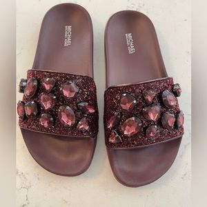 Michael Kors Gilmore jewel stoned slides